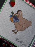 Blueberry Basket Hen Needlepoint Canvas (18-Mesh)