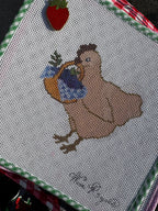 Blueberry Basket Hen Needlepoint Canvas (18-Mesh)