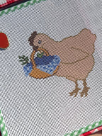 Blueberry Basket Hen Needlepoint Canvas (18-Mesh)
