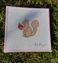 Strawberry Garden Squirrel Needlepoint Canvas (13-Mesh)