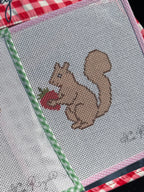 Strawberry Garden Squirrel Needlepoint Canvas (13-Mesh)