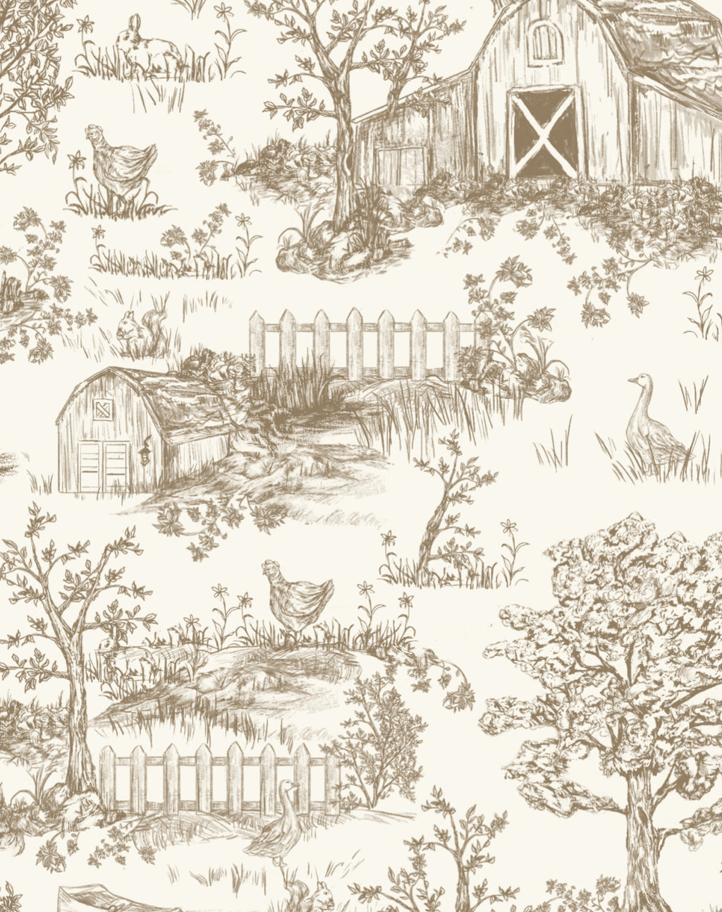 Cozy Toile Journal (Taupe)